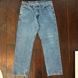 Wrangler Premium Quality Relaxed Fit Jeans Mens 36x32(31) Blue Denim Granpacore